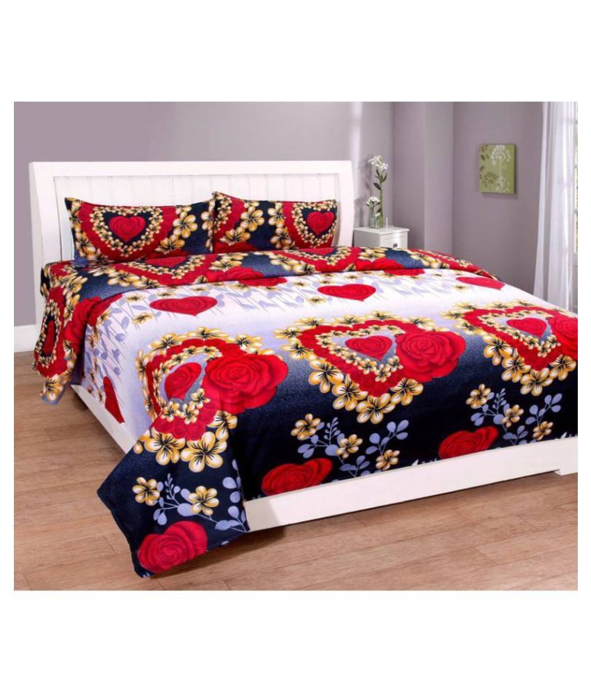 HK Cotton Double Bedsheet with 2 Pillow Covers Buy HK Cotton Double