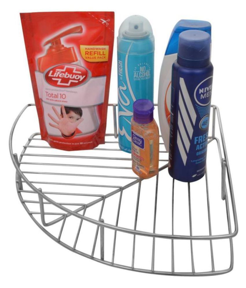     			Gehwara Stainless Steel 23x23x5 CM Multipurpose Corner Shelf - (Bathroom Cabinet/Toothbrush Holder/Toothpaste/Brush Stand/Bathroom Accessories/Set/Shelves/Rack/Washroom Accessories)