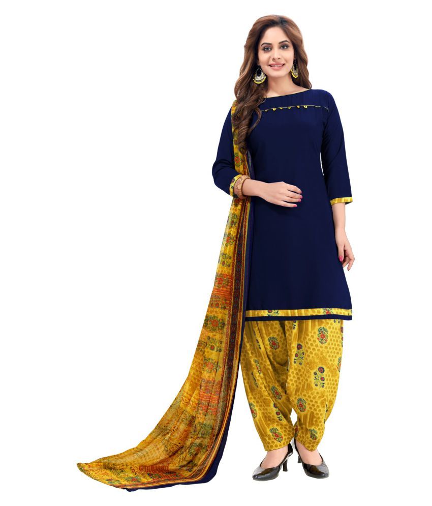 CG FASHION Blue Synthetic Dress Material Buy CG FASHION Blue