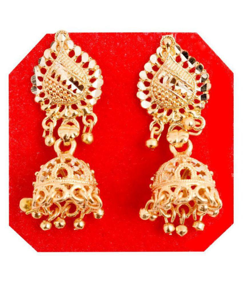     			Happy Stoning Gold Plated Daily wear Jhumki Earring for Women & Girls