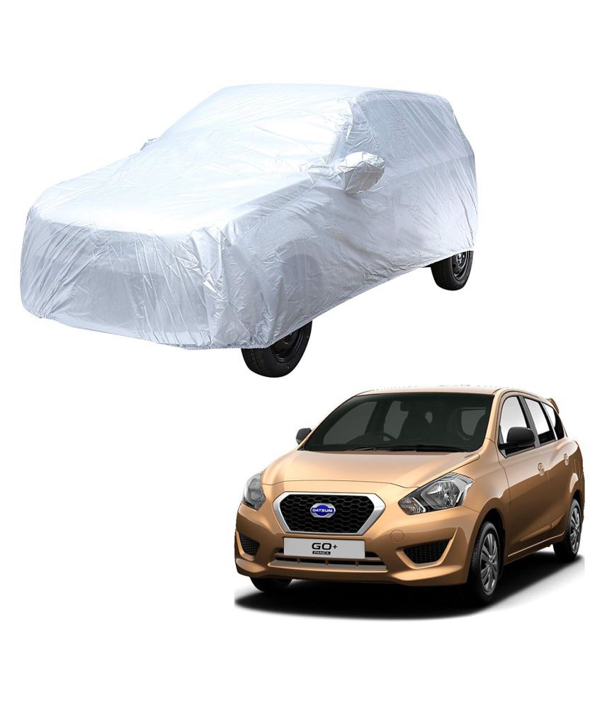     			Autoretail Silver Color Car Cover With Mirror Pocket Polyster For Datsun Go+