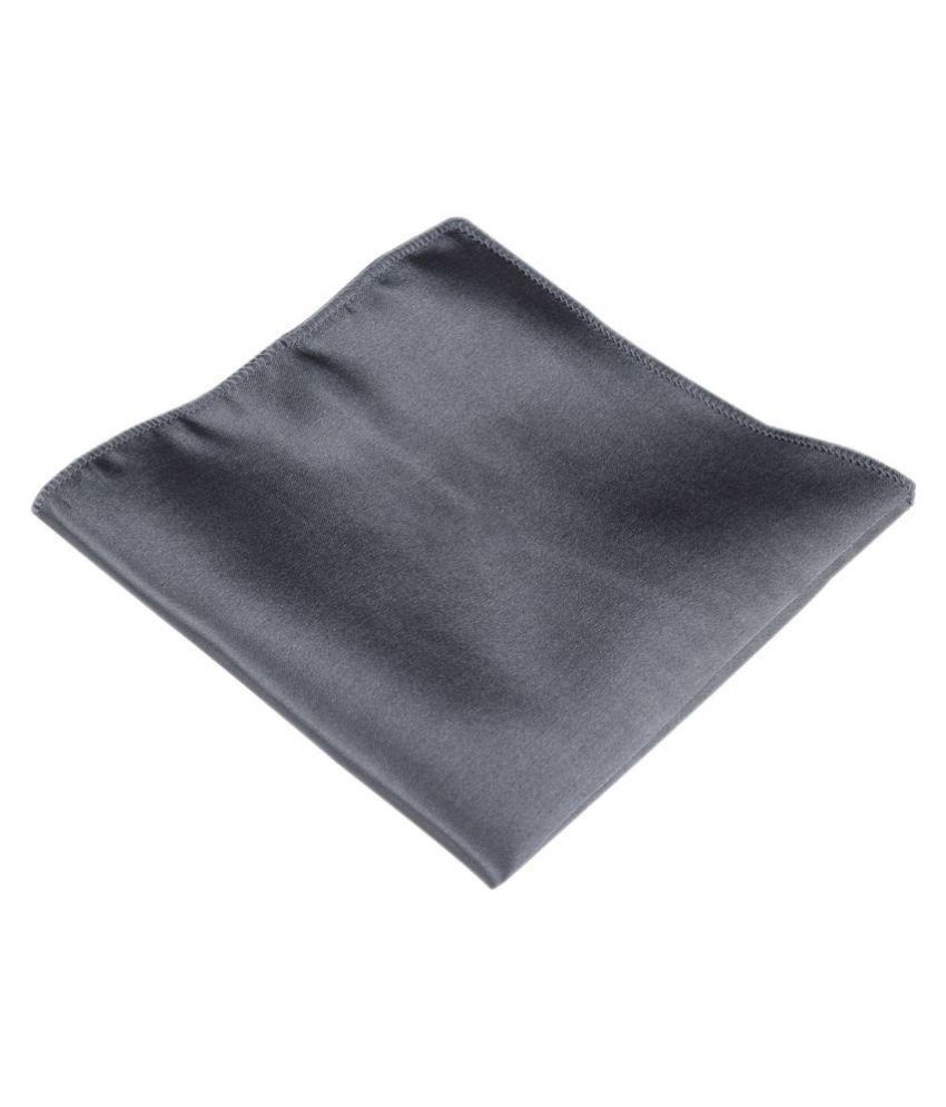     			Voici France Silver Grey Pocket Square, Microfiber, small size