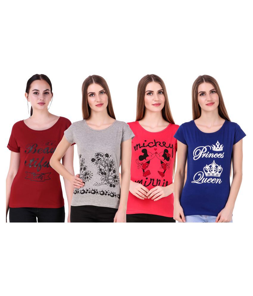 Buy Romaisa Cotton Blue T-Shirts Online at Best Prices in India - Snapdeal