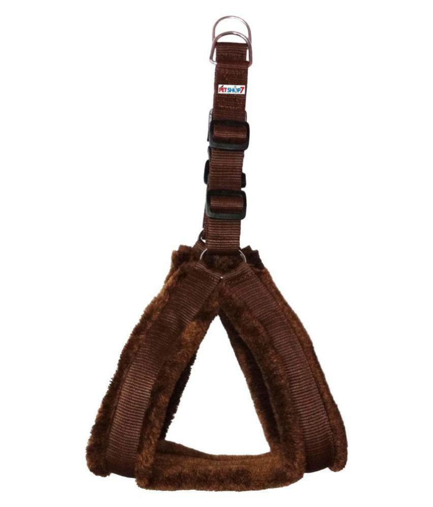     			Petshop7 Nylon fur 0.75 Inch Small Dog Harness - ( Chest Size - 23-28 ) Brown