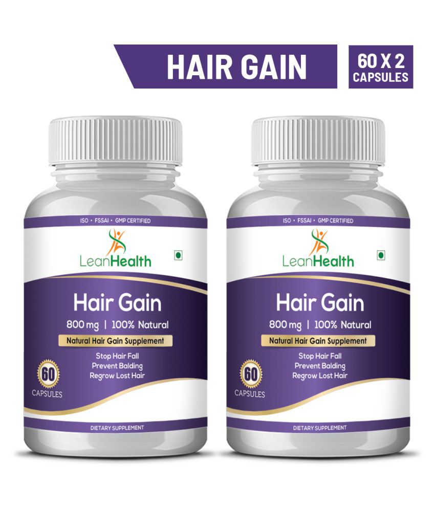 Leanhealth Hair Gain Hair Growth herbal Supplement 60 Capsule 800 mg Pack  of 2: Buy Leanhealth Hair Gain Hair Growth herbal Supplement 60 Capsule 800  mg Pack of 2 at Best Prices in India - Snapdeal