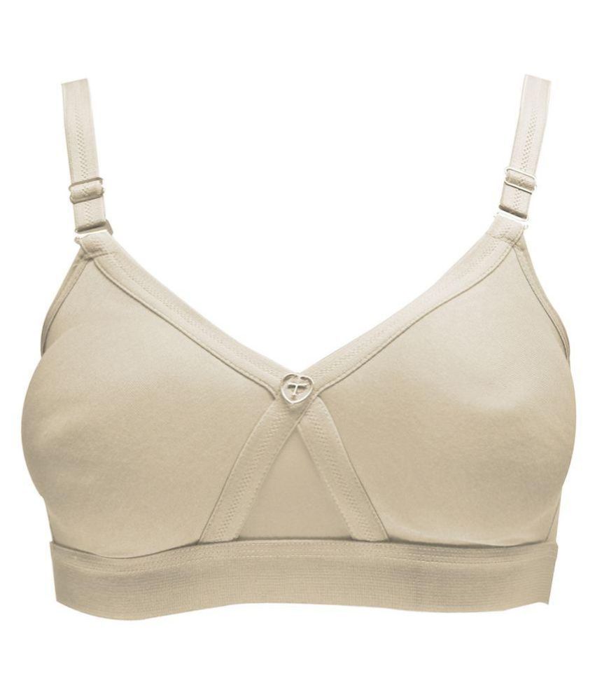 Buy Trylo Poly Cotton T-Shirt Bra - Beige Online at Best Prices in ...