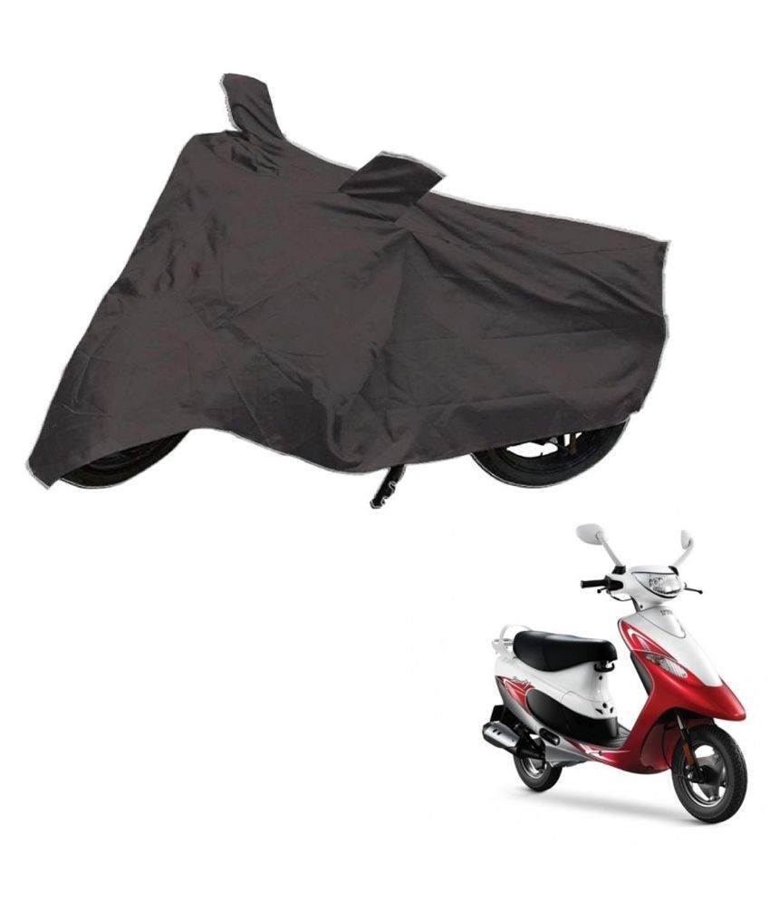     			AutoRetail Dust Proof Two Wheeler Polyster Cover for TVS Scooty Pep + (Mirror Pocket, Grey Color)