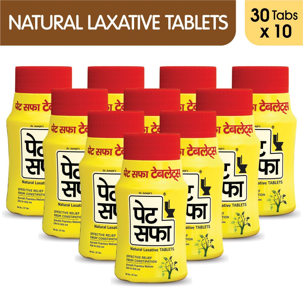 Pet Saffa Natural Laxative Tablets 30 Tablets, Pack of 10 (Helpful in Constipation, Gas, Acidity, Kabz), Ayurvedic Medicine