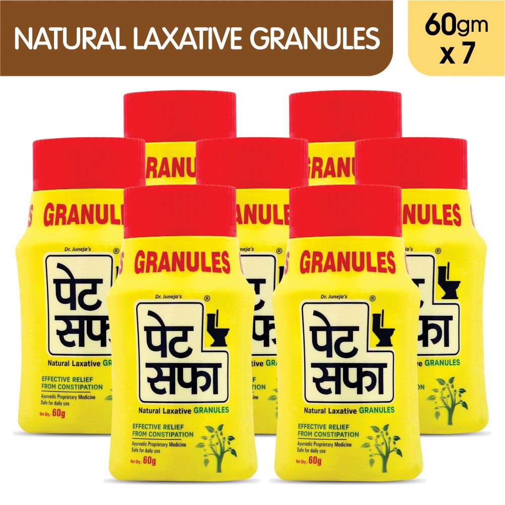 Pet Saffa Natural Laxative Granules 60gm, Pack of 7 (Helpful in Constipation, Gas, Acidity, Kabz), Ayurvedic Medicine