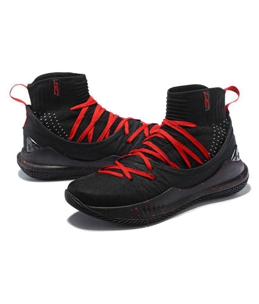 Under Armour UA Curry 5 Black Red Midankle Male Black: Buy Online at ...
