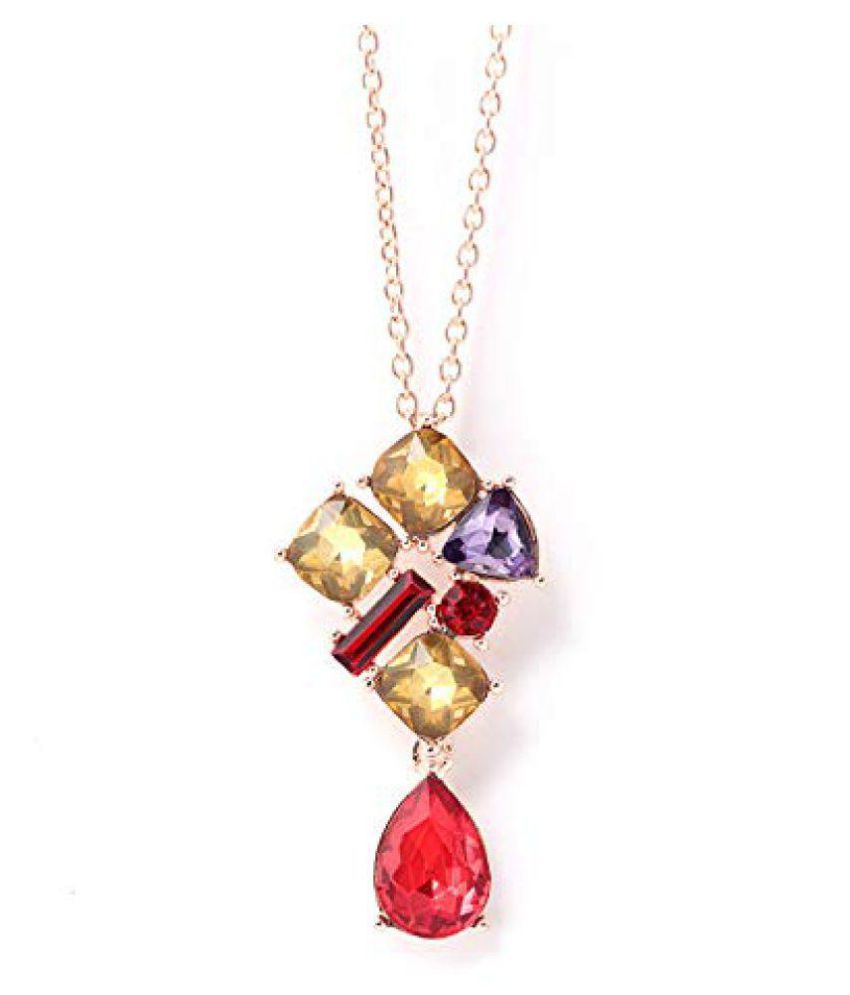     			Romp Fashion Colorful Stone Flowerets Sparkling Fancy Pendant for Girls and Womens