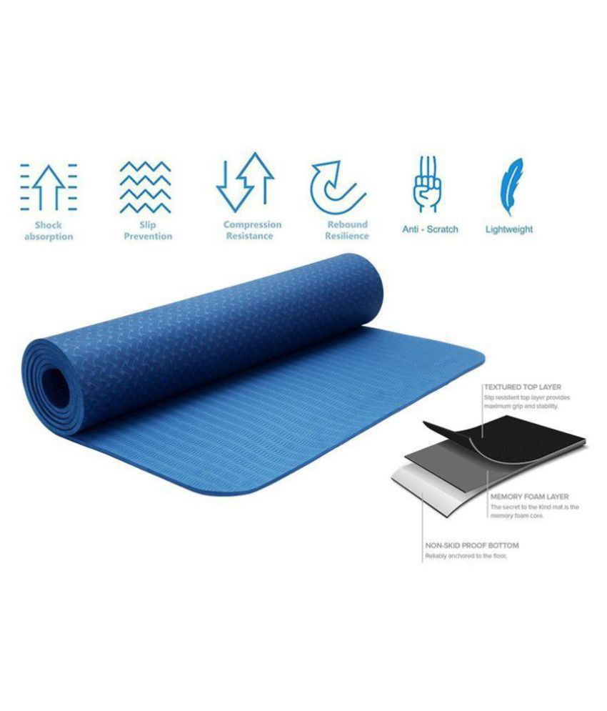 Strauss Tpe Eco Friendly Yoga Mat 6mm Blue Buy Online At Best