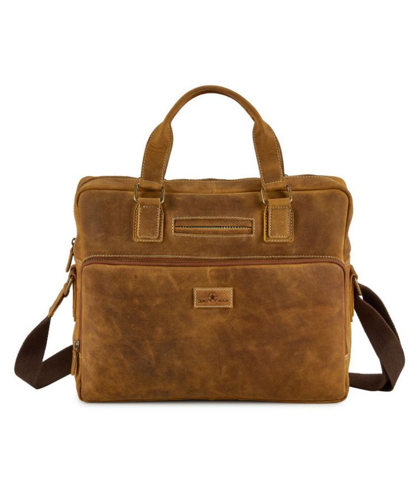 Zero Hour Tan Leather Office Bag Buy Zero Hour Tan Leather Office Bag