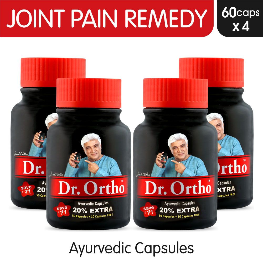 Dr Ortho Joint Pain Relief Capsules 60Caps, Pack of 4 (Ayurvedic