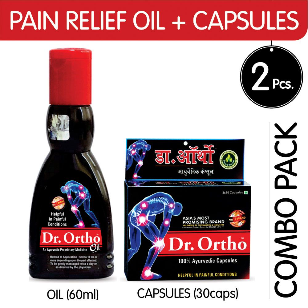 Dr. Ortho Pain Relief Oil 60ml & 30 Capsules Combo
