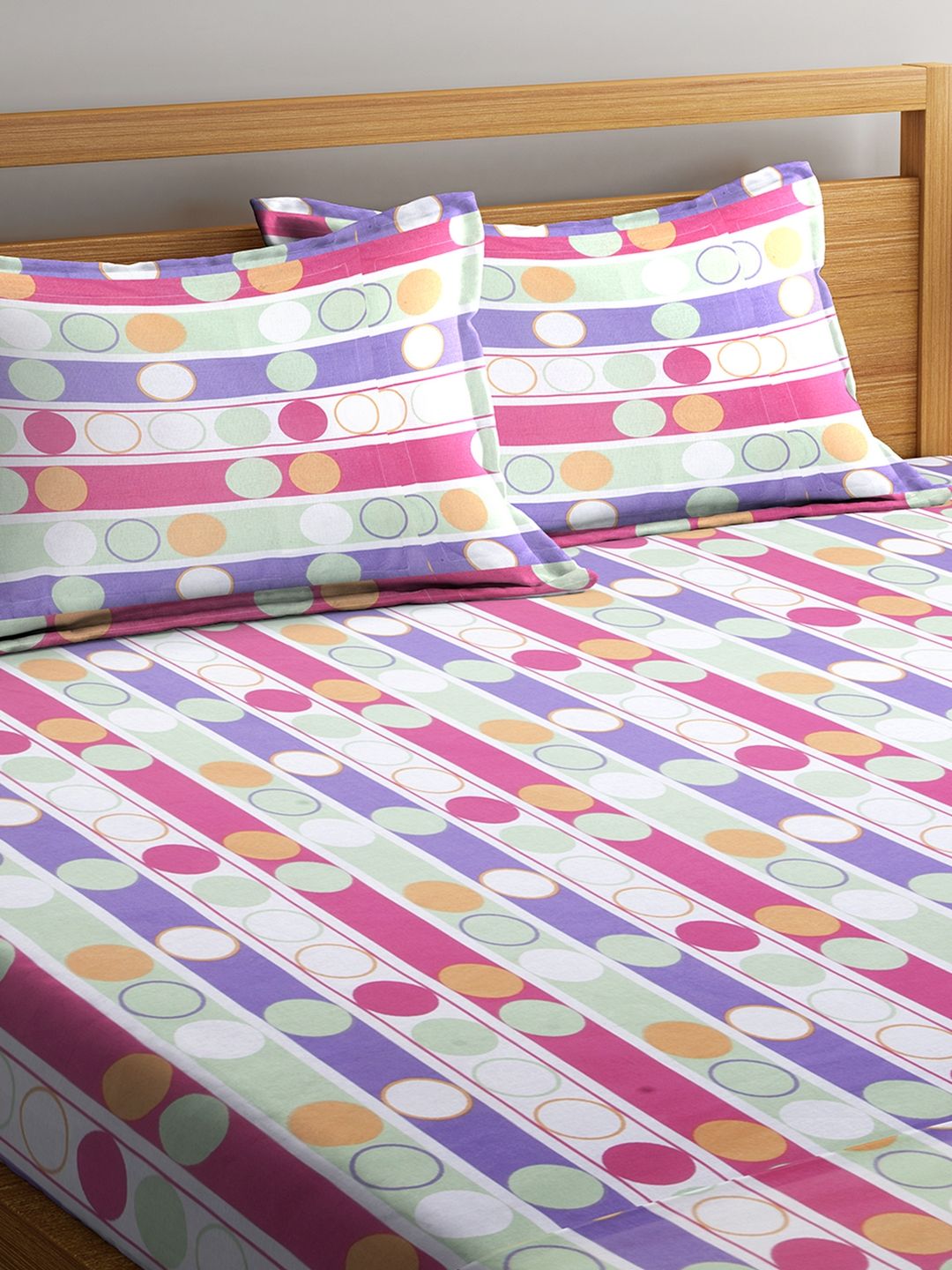 Bombay Dyeing Cotton Double Bedsheet with 2 Pillow Covers ( 218 cm x