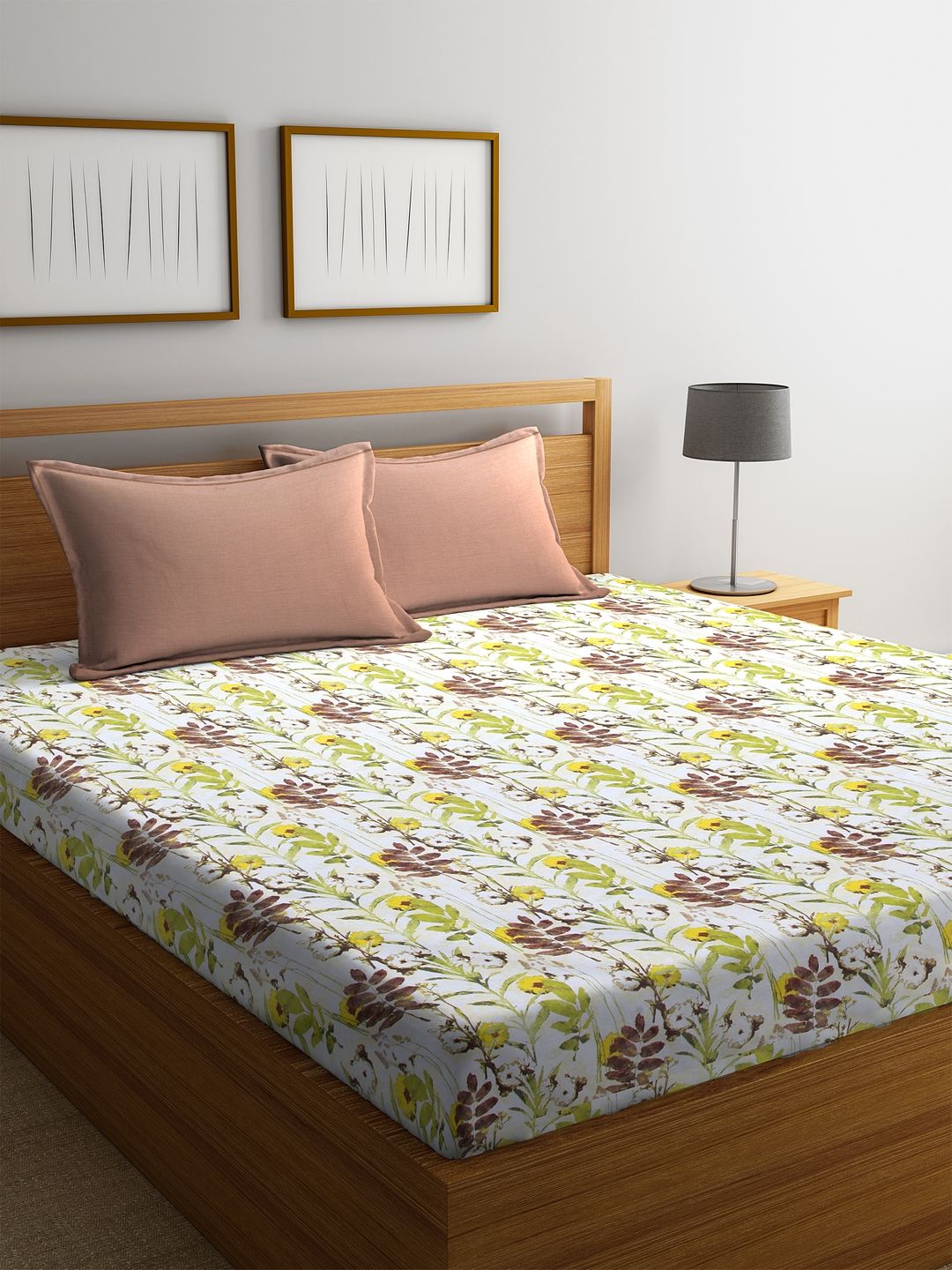 Trident Cotton Double Bedsheet with 2 Pillow Covers ( 218 cm x 218 cm