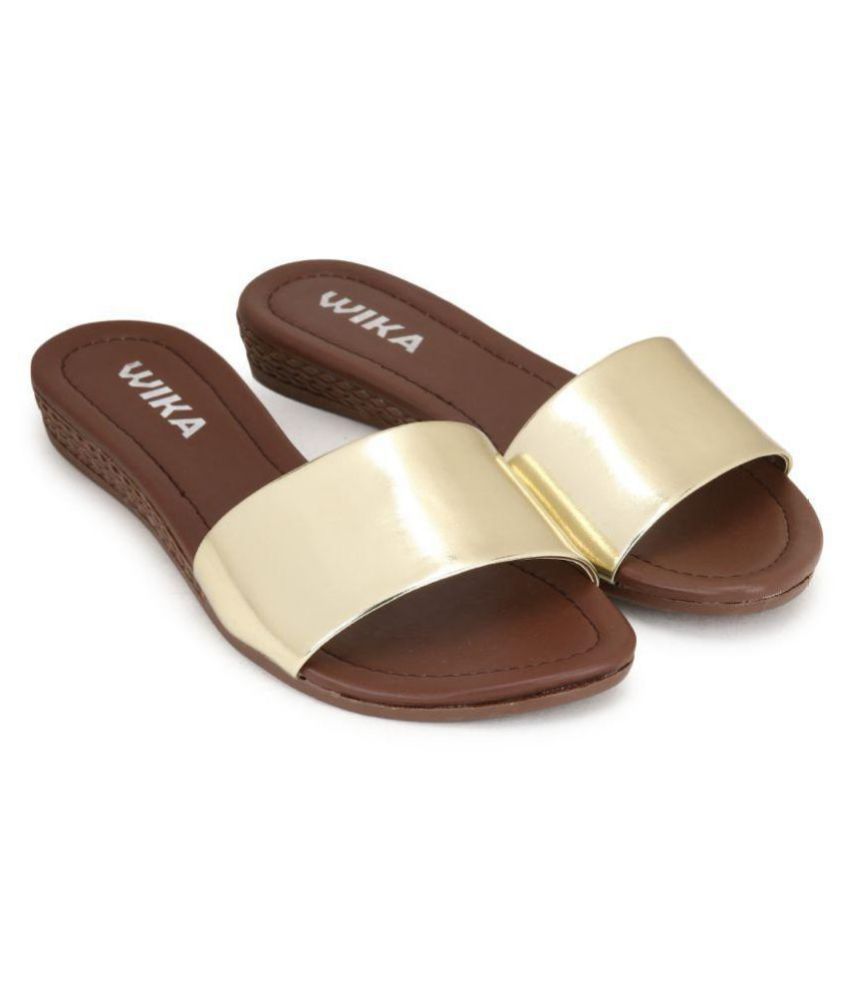 Wika Gold Slide Flats Price in India 