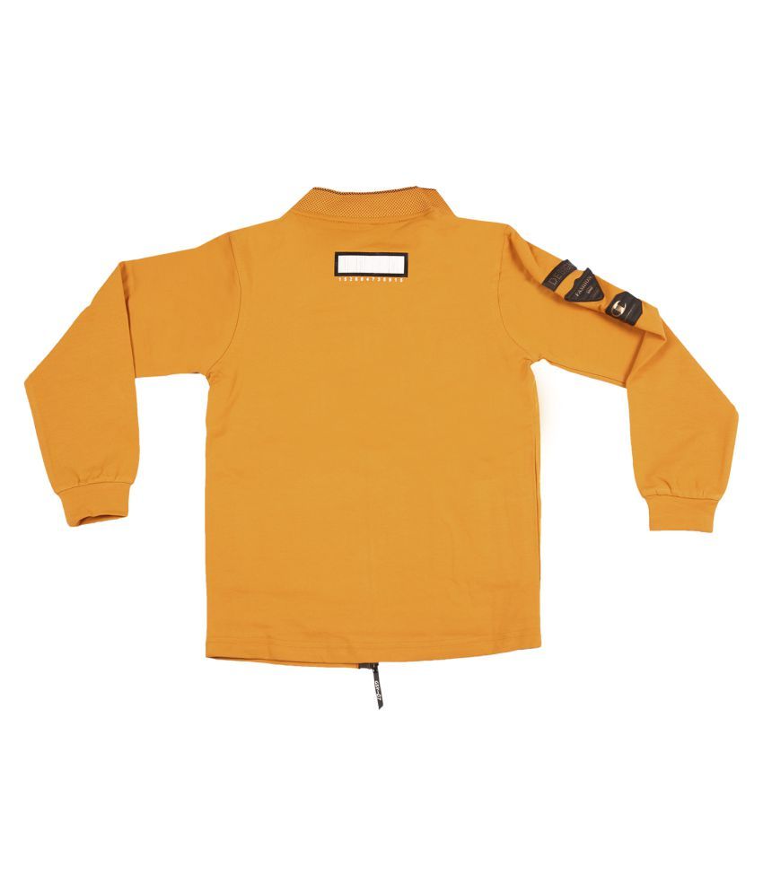 Gusto Boy's Mustard Poly Cotton Full Sleeved Jacket with Inner Tee