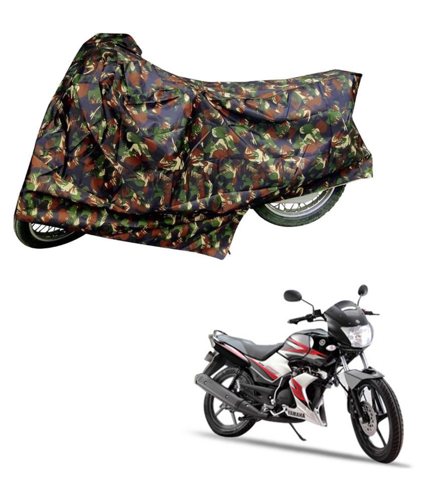     			AutoRetail Dust Proof Two Wheeler Polyster Cover for Yamaha SS 125 (Mirror Pocket, Jungle Color)