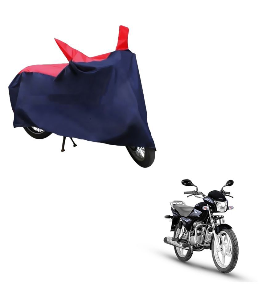     			AutoRetail Dust Proof Two Wheeler Polyster Cover for Hero Splendor Pro (Mirror Pocket, Red and Blue Color)