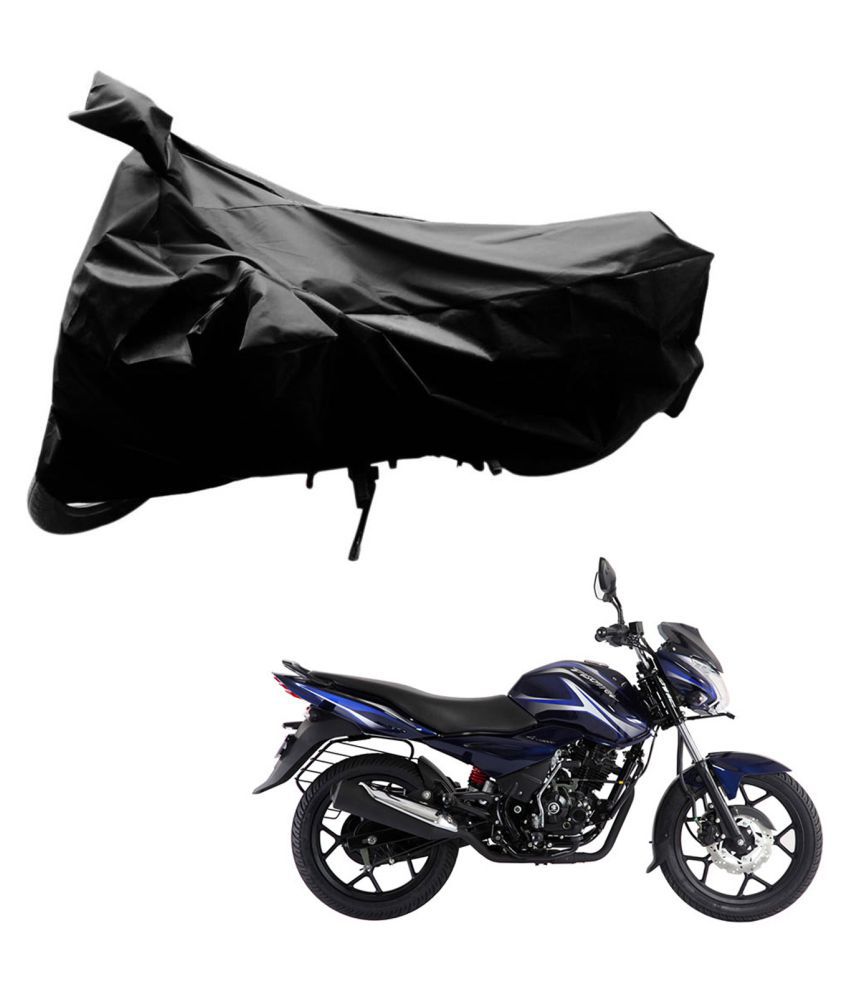     			AutoRetail Dust Proof Two Wheeler Polyster Cover for Bajaj DisPolyster Cover 150 (Mirror Pocket, Black Color)