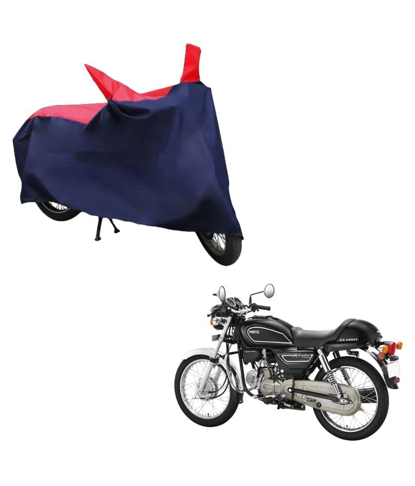     			AutoRetail Dust Proof Two Wheeler Polyster Cover for Hero Splendor Pro Classic (Mirror Pocket, Red and Blue Color)
