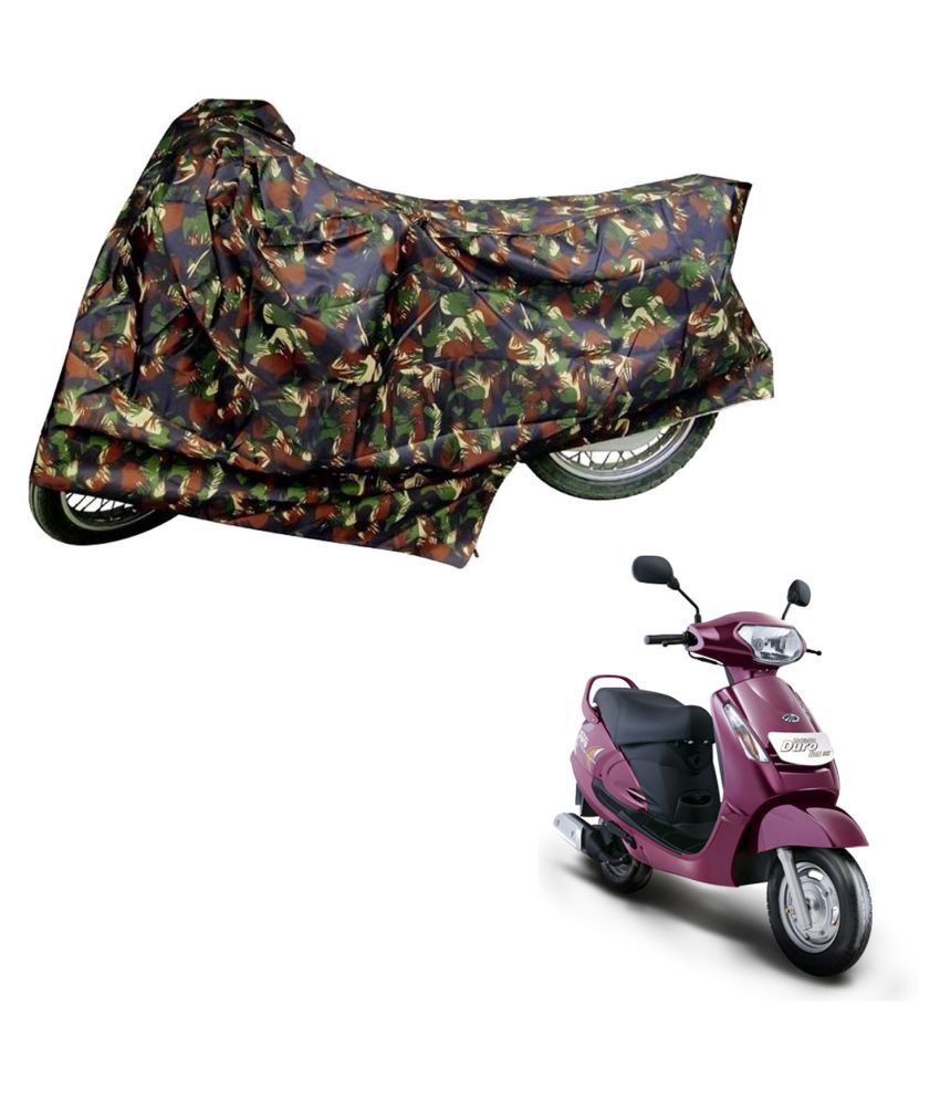     			AutoRetail Dust Proof Two Wheeler Polyster Cover for Mahindra Kine (Mirror Pocket, Jungle Color)