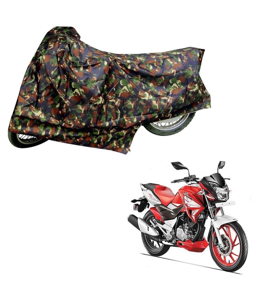     			AutoRetail Dust Proof Two Wheeler Polyster Cover for Hero Xtreme (Mirror Pocket, Jungle Color)