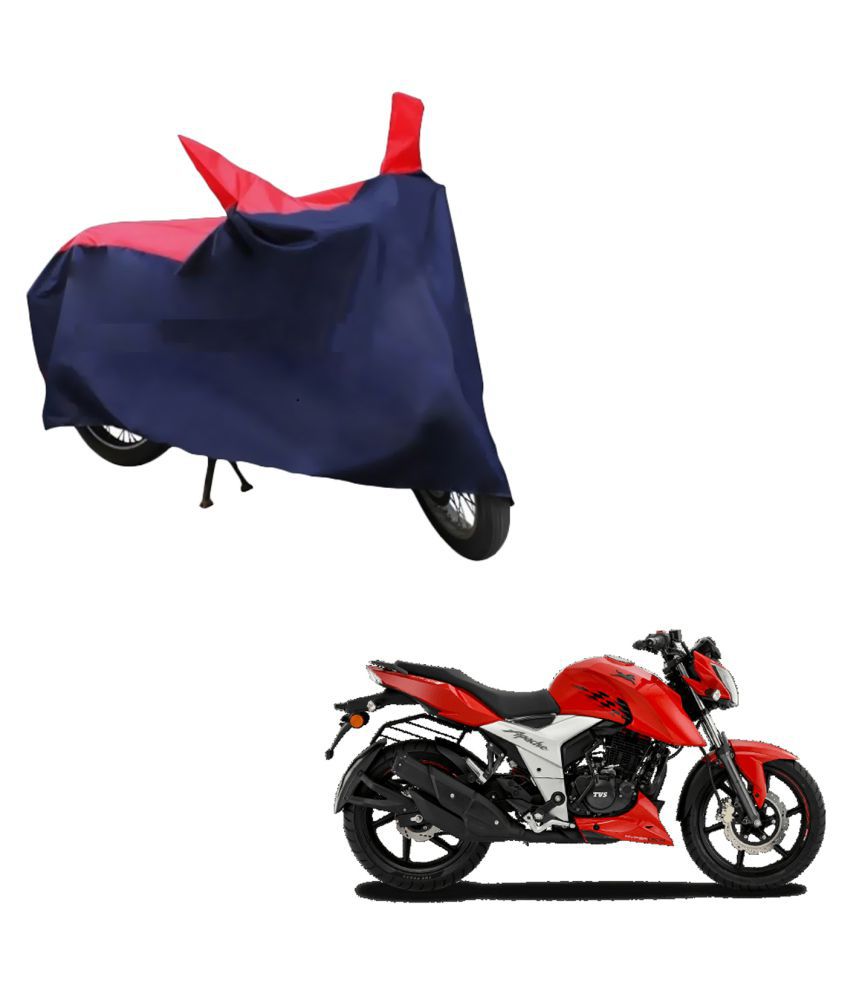     			AutoRetail Dust Proof Two Wheeler Polyster Cover for TVS Apache RTR (Mirror Pocket, Red and Blue Color)