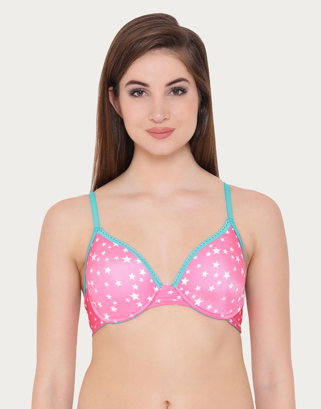     			Clovia Polyamide Lightly Padded Women's Plunge Bra ( Pink )