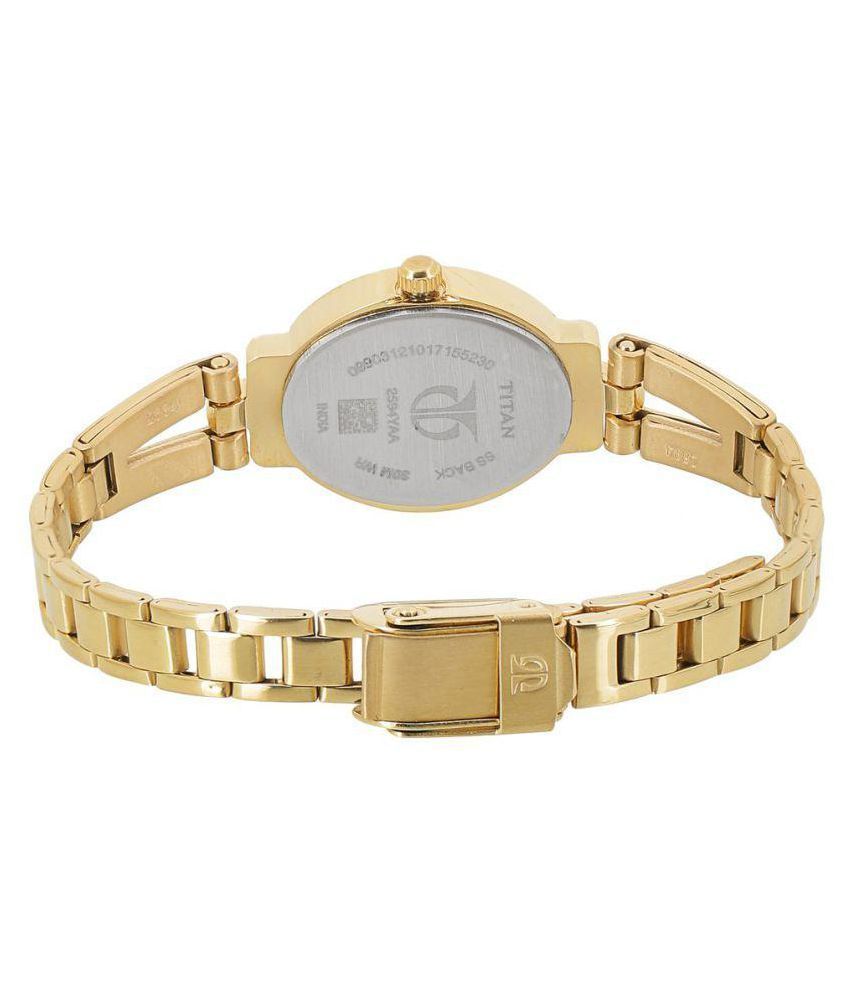 titan gold analog watch for women Price in India: Buy titan gold analog ...