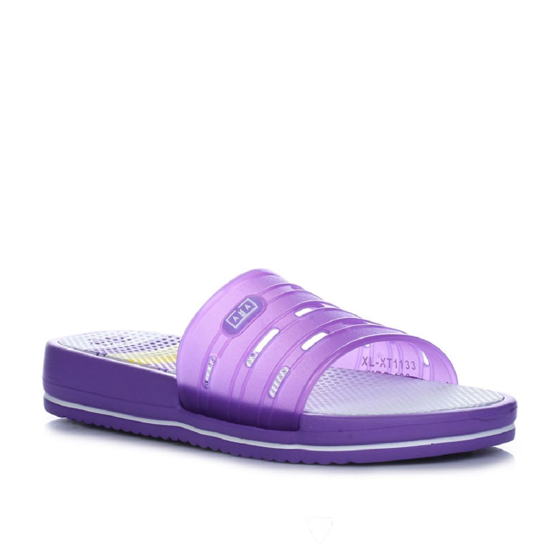 purple flats with ankle strap