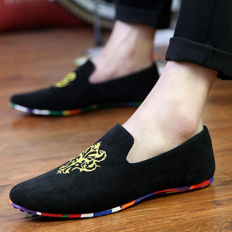 URBANFIND Slim Style Men Suede Loafers Casual Flats Shoes EU Size 39-44  Embroidery Design Man Slip On Footwear - Buy URBANFIND Slim Style Men Suede  Loafers Casual Flats Shoes EU Size 39-44