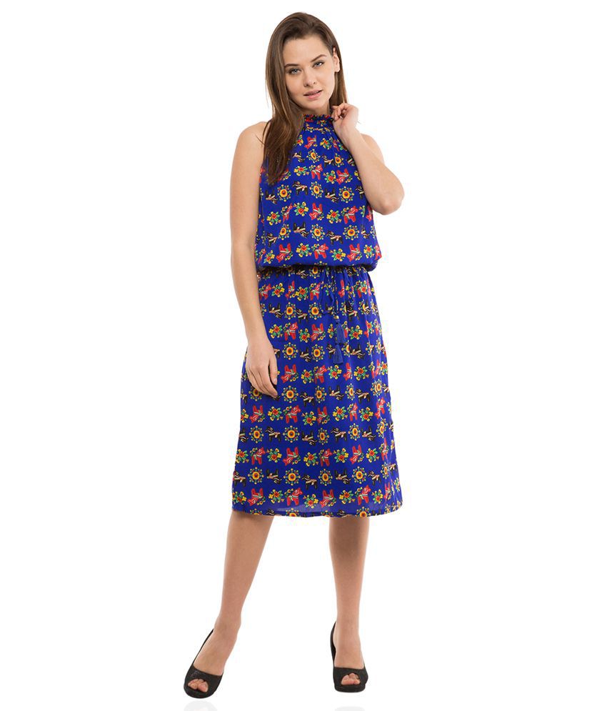 Folklore Polyester Blue Dresses - Buy Folklore Polyester Blue Dresses ...