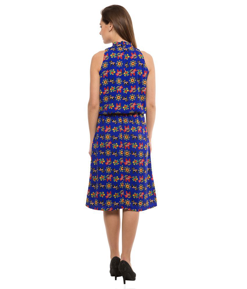 Folklore Polyester Blue Dresses - Buy Folklore Polyester Blue Dresses ...