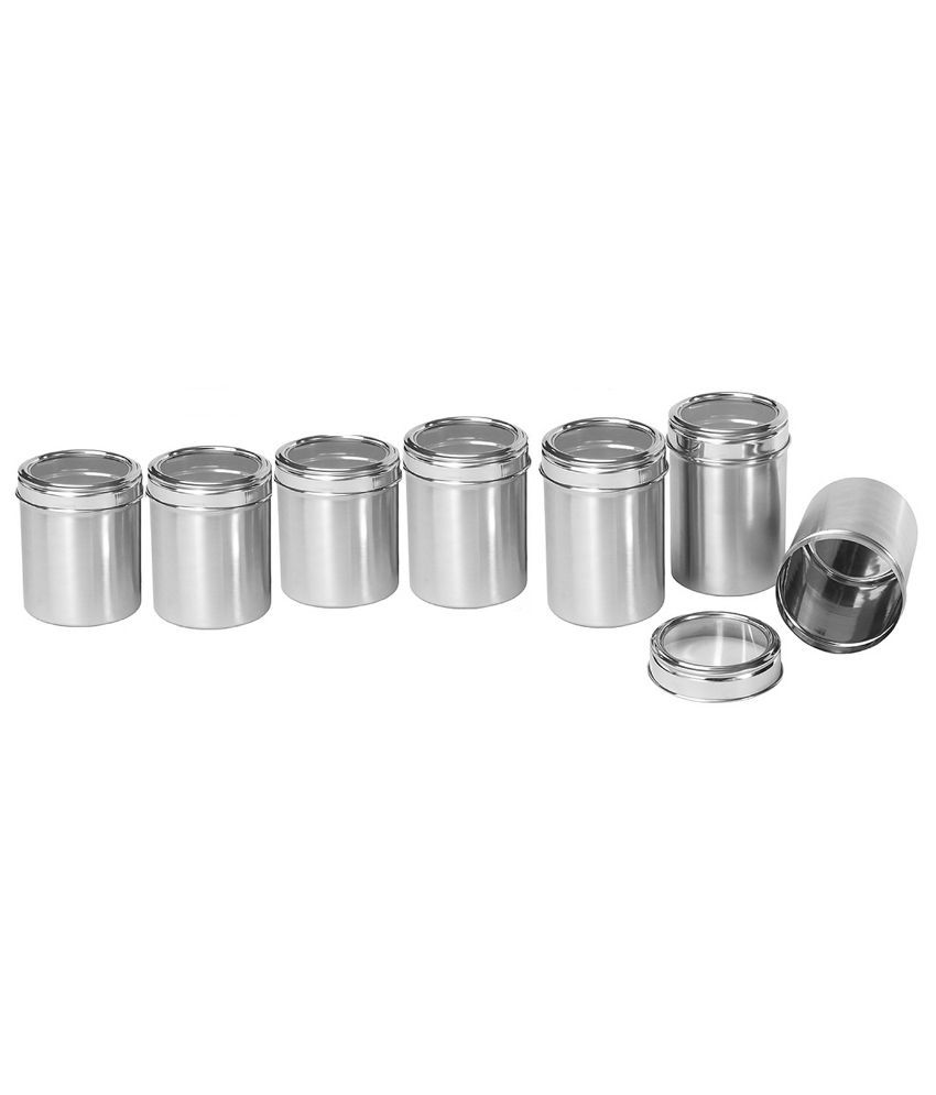     			Dynore Canister 8-14 size Steel Dal Container Set of 7 1200 mL