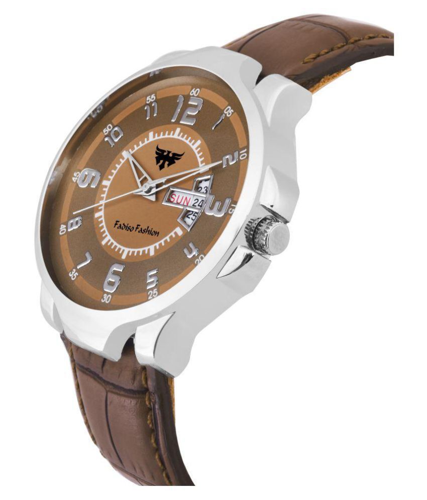 Fadiso Fashion FF2042-BR Brown Leather Analog Men's Watch  