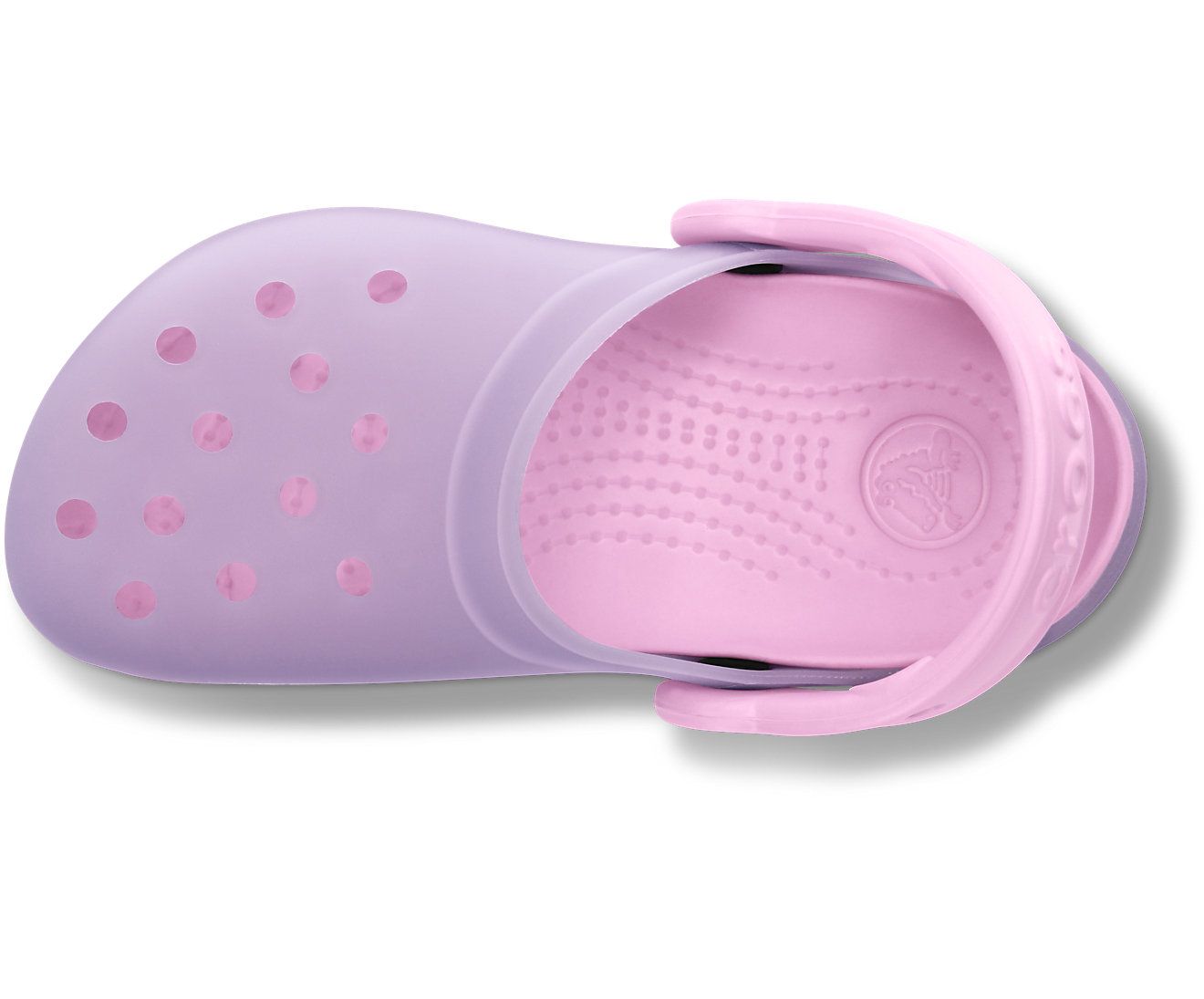 translucent crocs purple