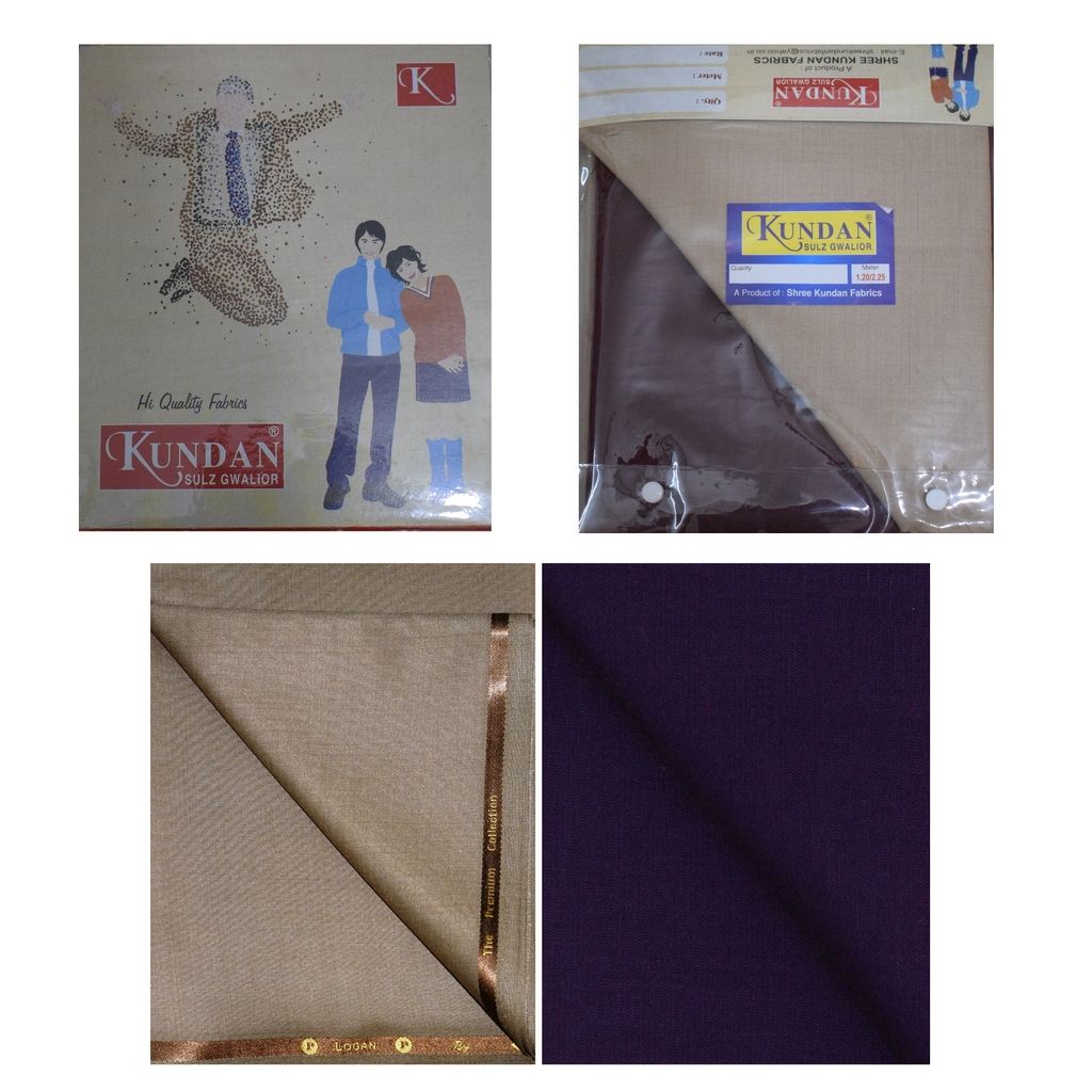     			KUNDAN SULZ GWALIOR Purple 100 Percent Cotton Unstitched Shirts & Trousers ( 1 Pant & 1 Shirt Piece )