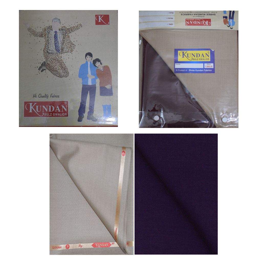     			KUNDAN SULZ GWALIOR Purple 100 Percent Cotton Unstitched Shirts & Trousers ( 1 Pant & 1 Shirt Piece )