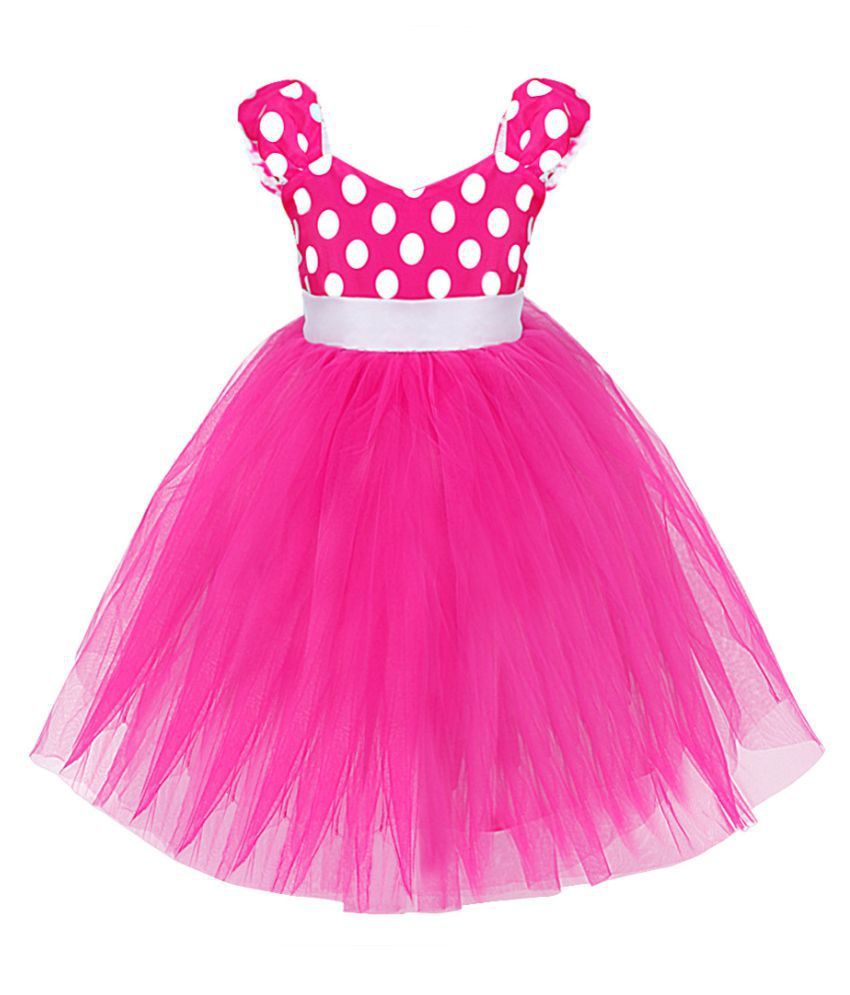 Sofyana Girl's Satin Net Knee-Length Party Wear Fluffy Frock Dresses ...