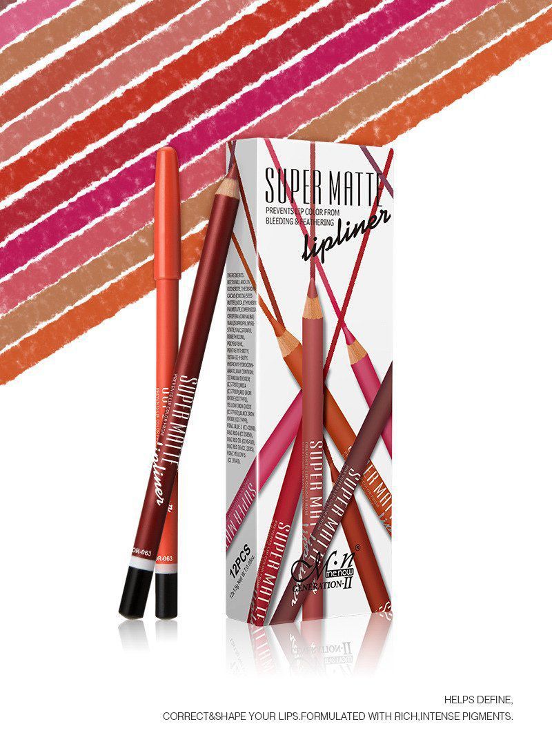 ADS Lip Liner Pencil Multicolour (Set of-12)