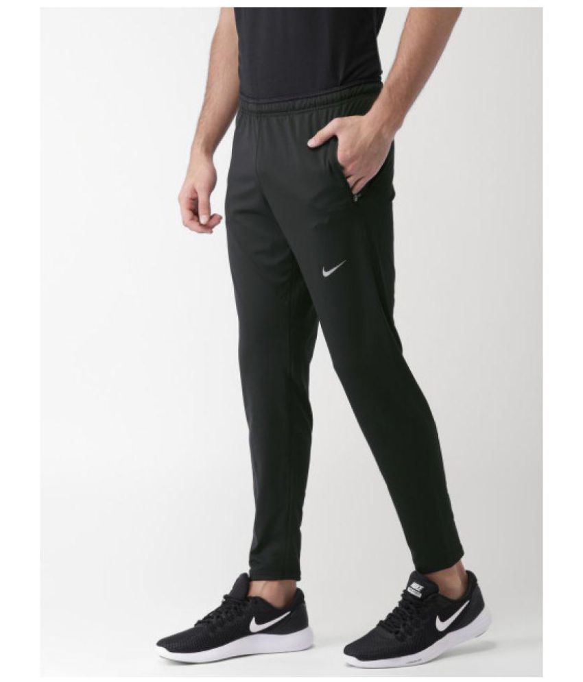 nike black polyester track pants