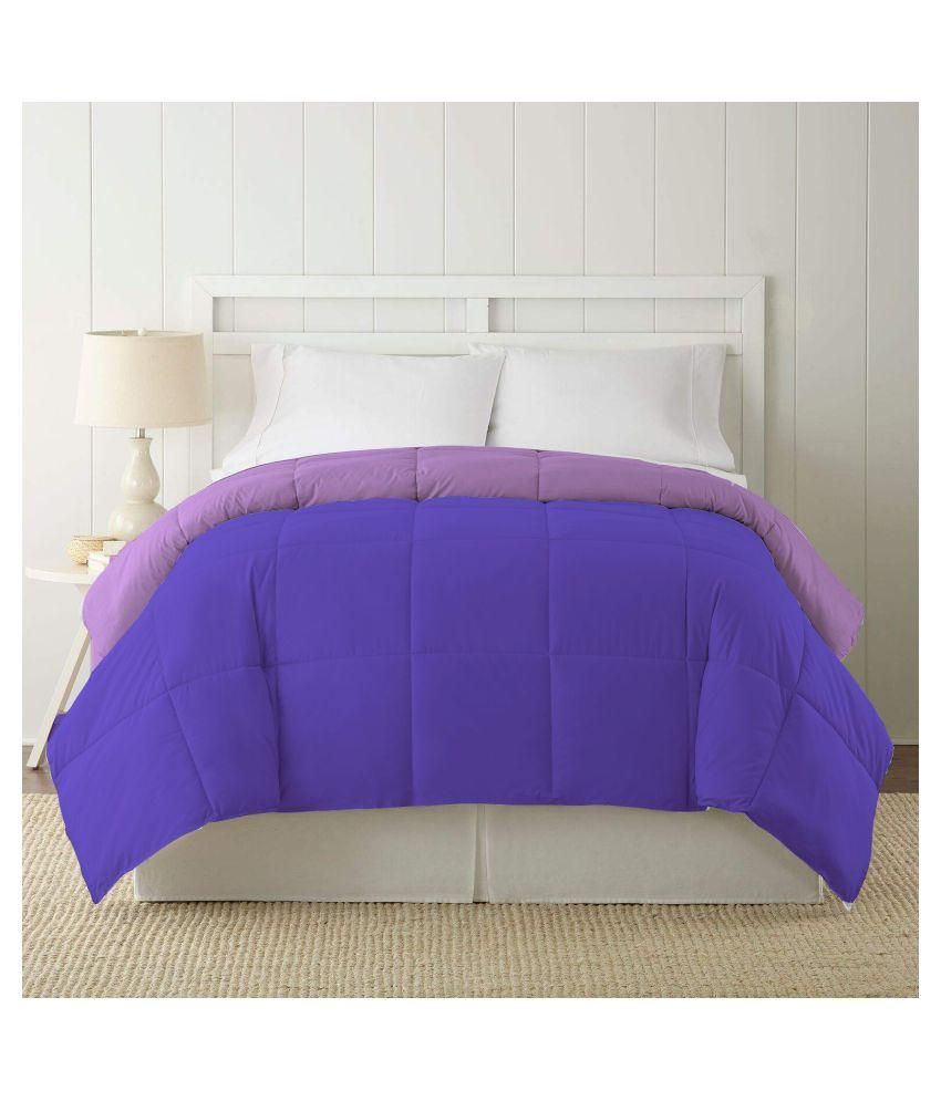 Avi Double Poly Cotton Plain Purple Comforter Buy Avi Double