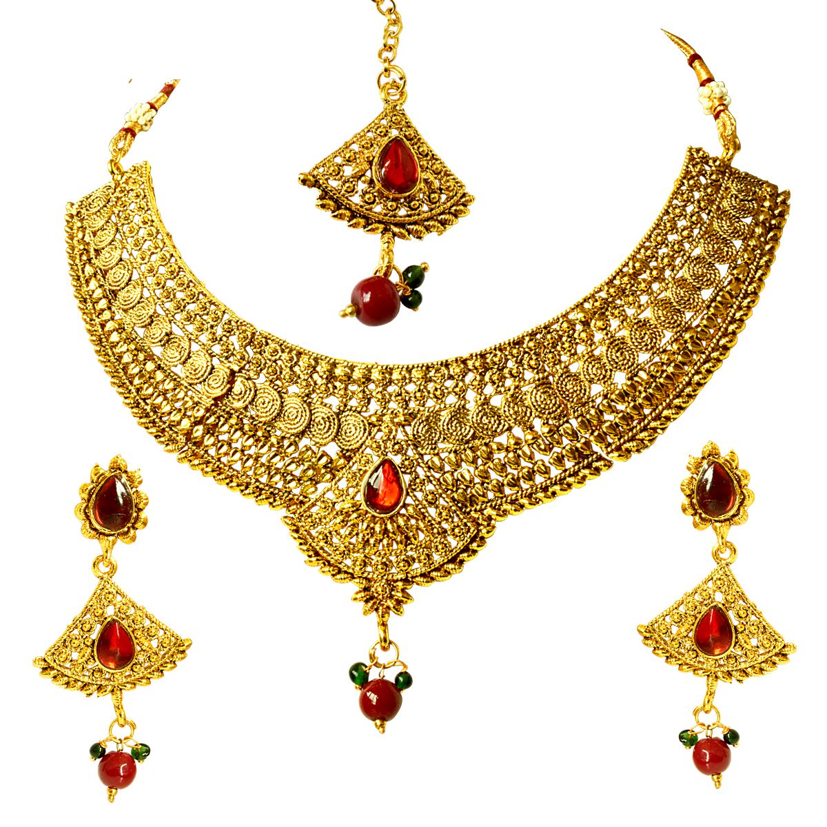 Suratdiamond Traditional Rajasthani Choker Style Gold Plated Designer