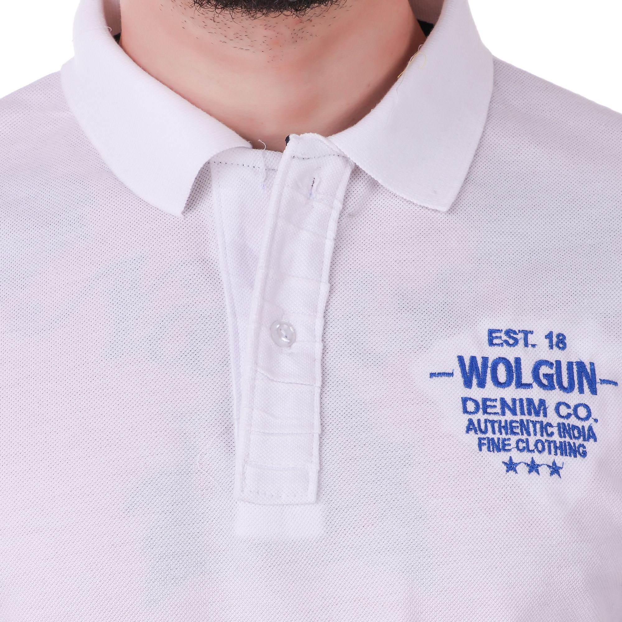 WOLGUN White Regular Fit Polo T Shirt - Buy WOLGUN White Regular Fit ...