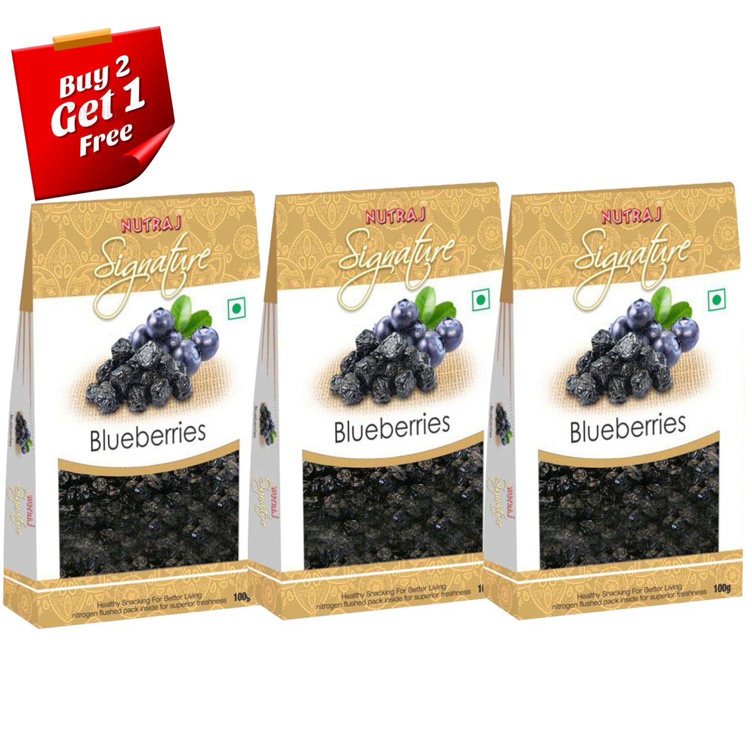 Nutraj Signature Dried Blueberries 100G (Pack Of 2) Buy Nutraj