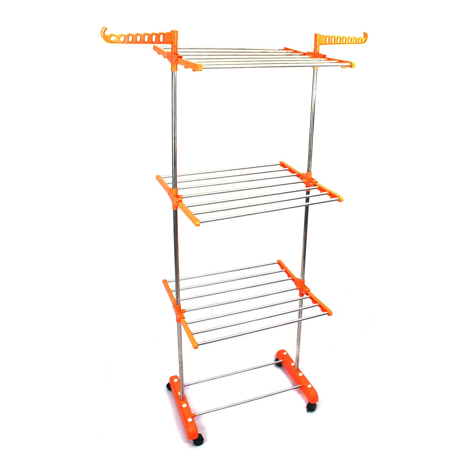     			TNC 3 Tier , Stainless Steel Floor Cloth Dryer Stand  (Orange)