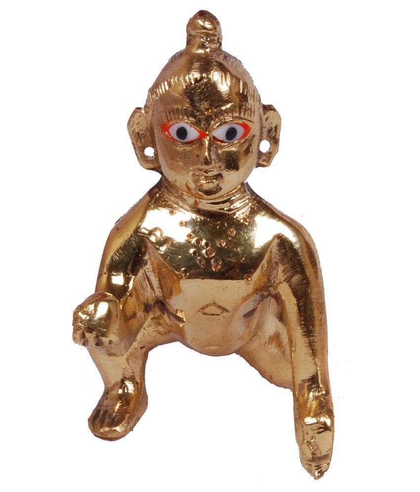     			Nitin collection  Yellow Brass Krishna Idol